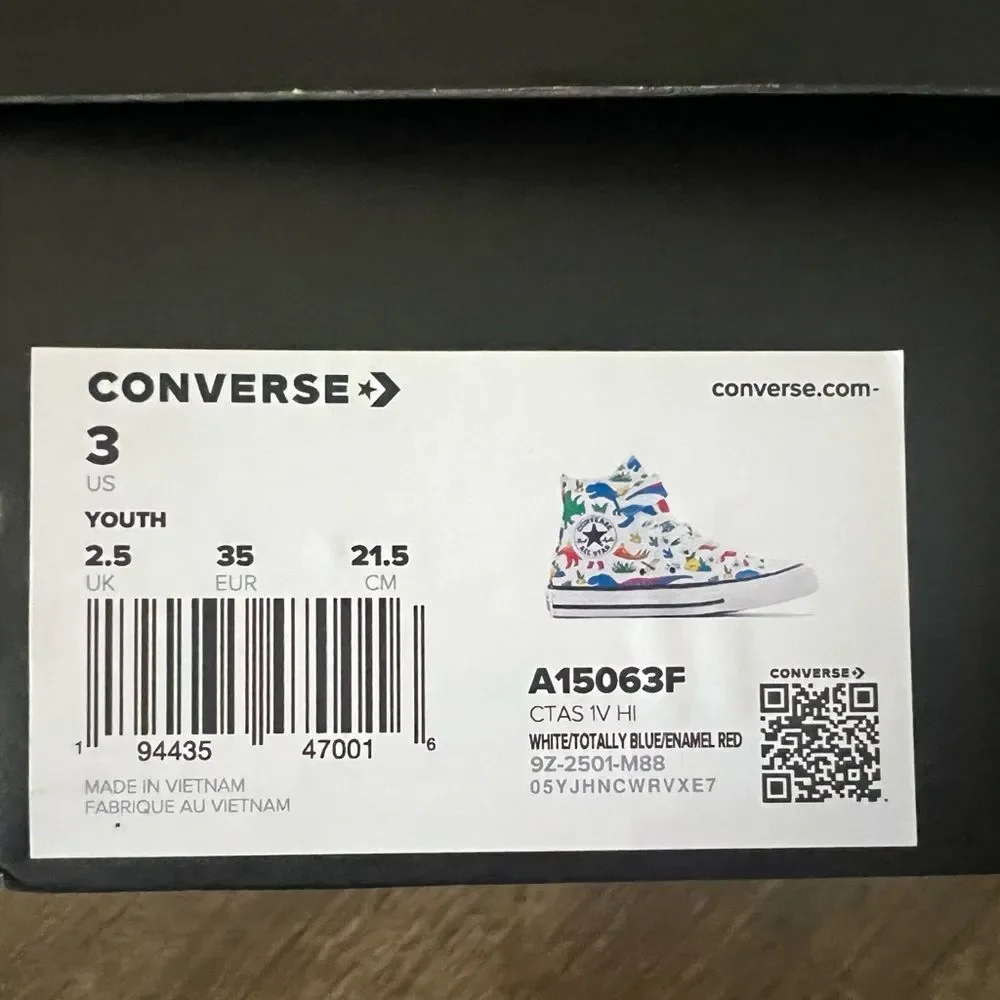 Converse Chuck Taylor All Star Dino Party Easy-On Boys Sneakers- Size 3‎